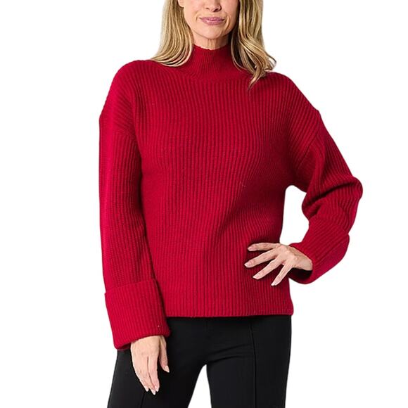 Liz Claiborne Women's Rumba Red Mock Neck Sweater - XL NWT - Picture 1 of 9